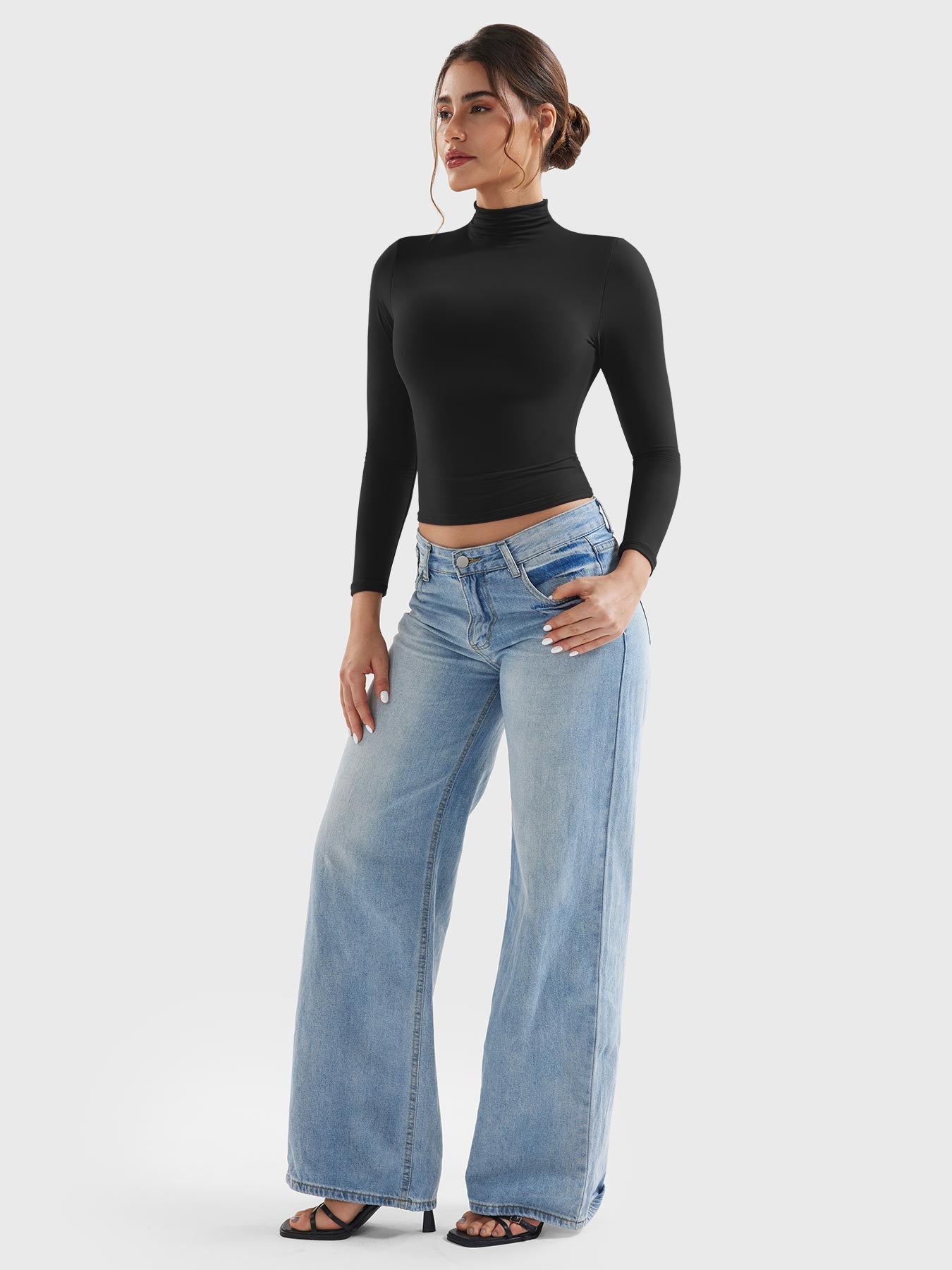 Vorti Sariah Turtleneck Long-Sleeve Shirts