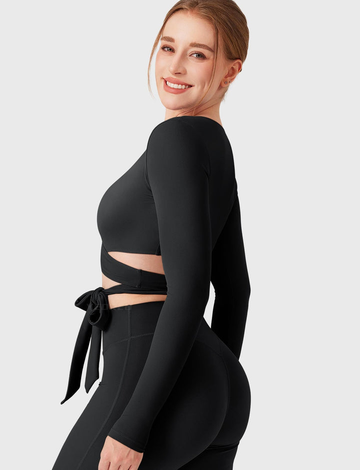 Vorti Dagney Long Sleeve Ballet Wrap Top