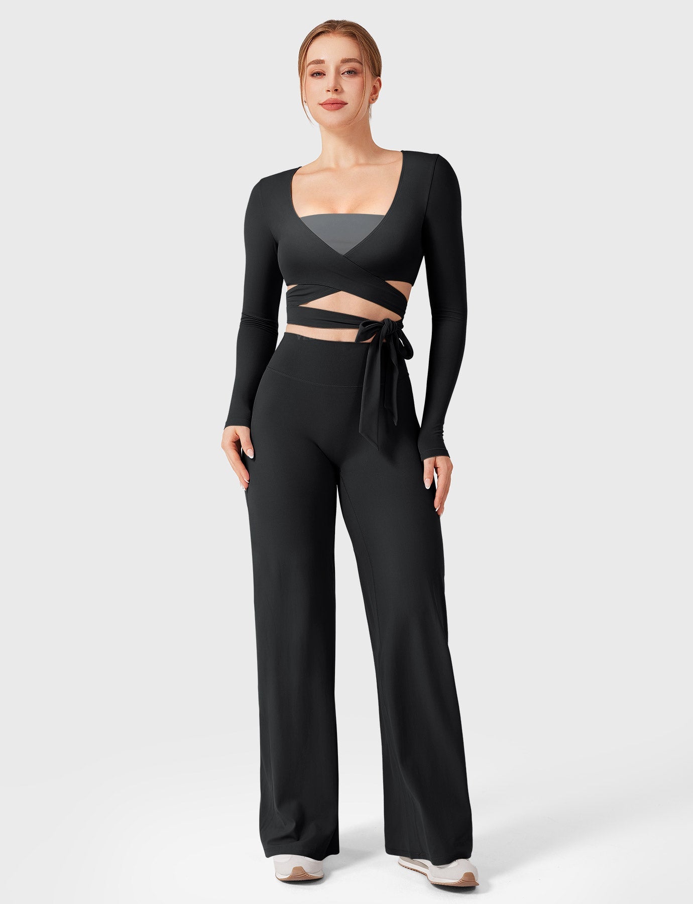 Vorti Dagney Long Sleeve Ballet Wrap Top