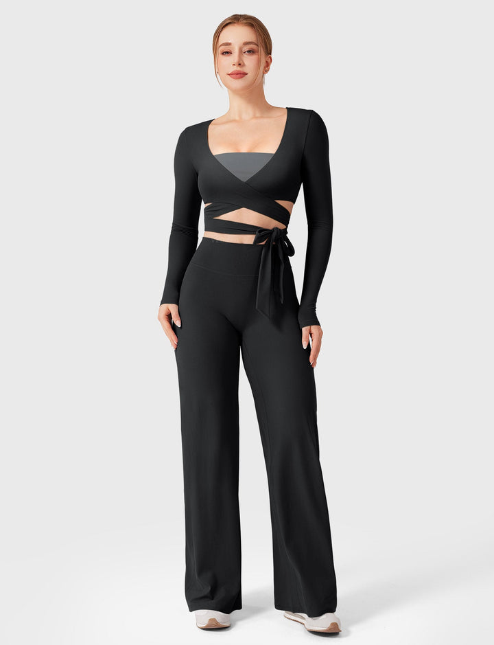 Vorti Dagney Long Sleeve Ballet Wrap Top