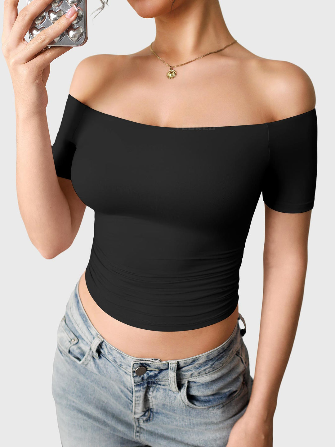 Vorti Luzlie Off Shoulder Short Sleeves