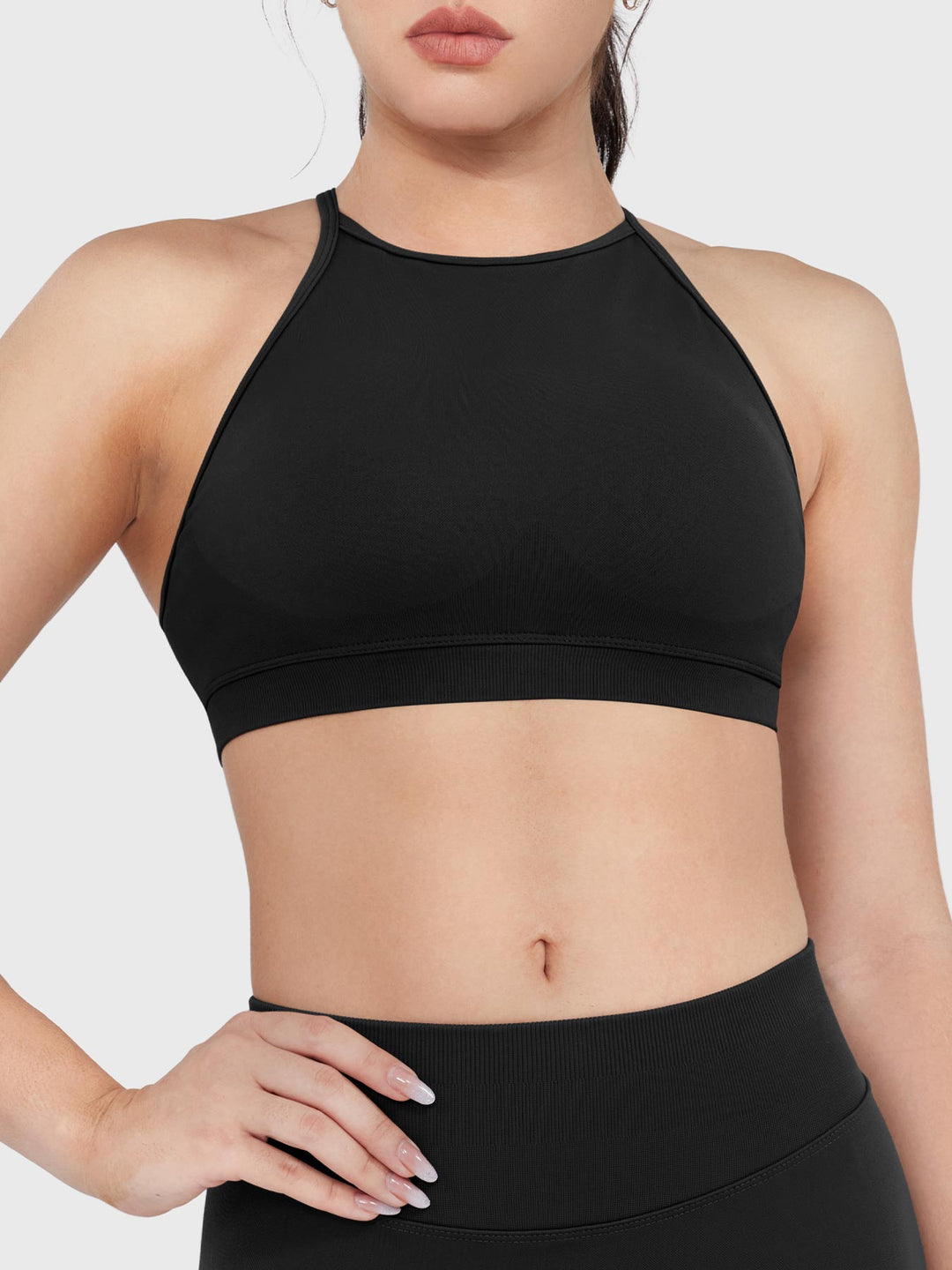 Vorti Acuffny High Neck Backless Sports Bra