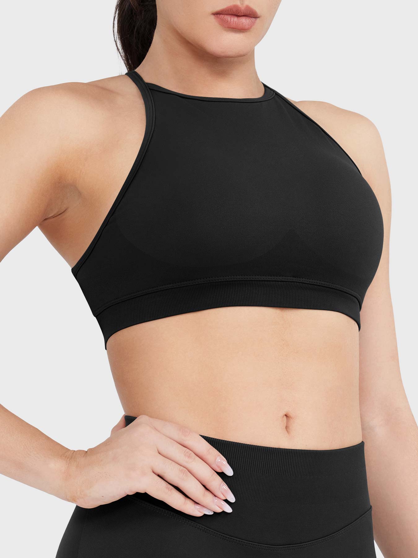 Vorti Acuffny High Neck Backless Sports Bra