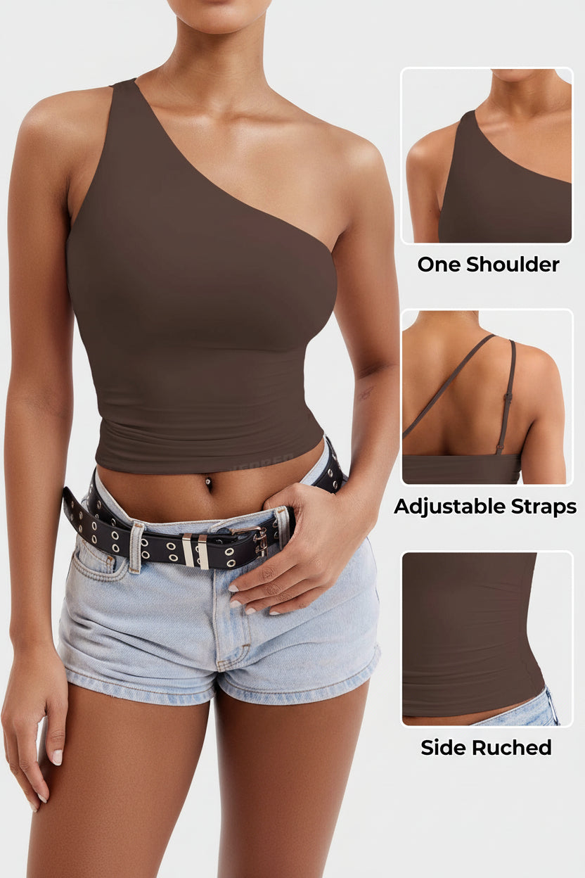 Vorti Fanciy One Shoulder Tank Top