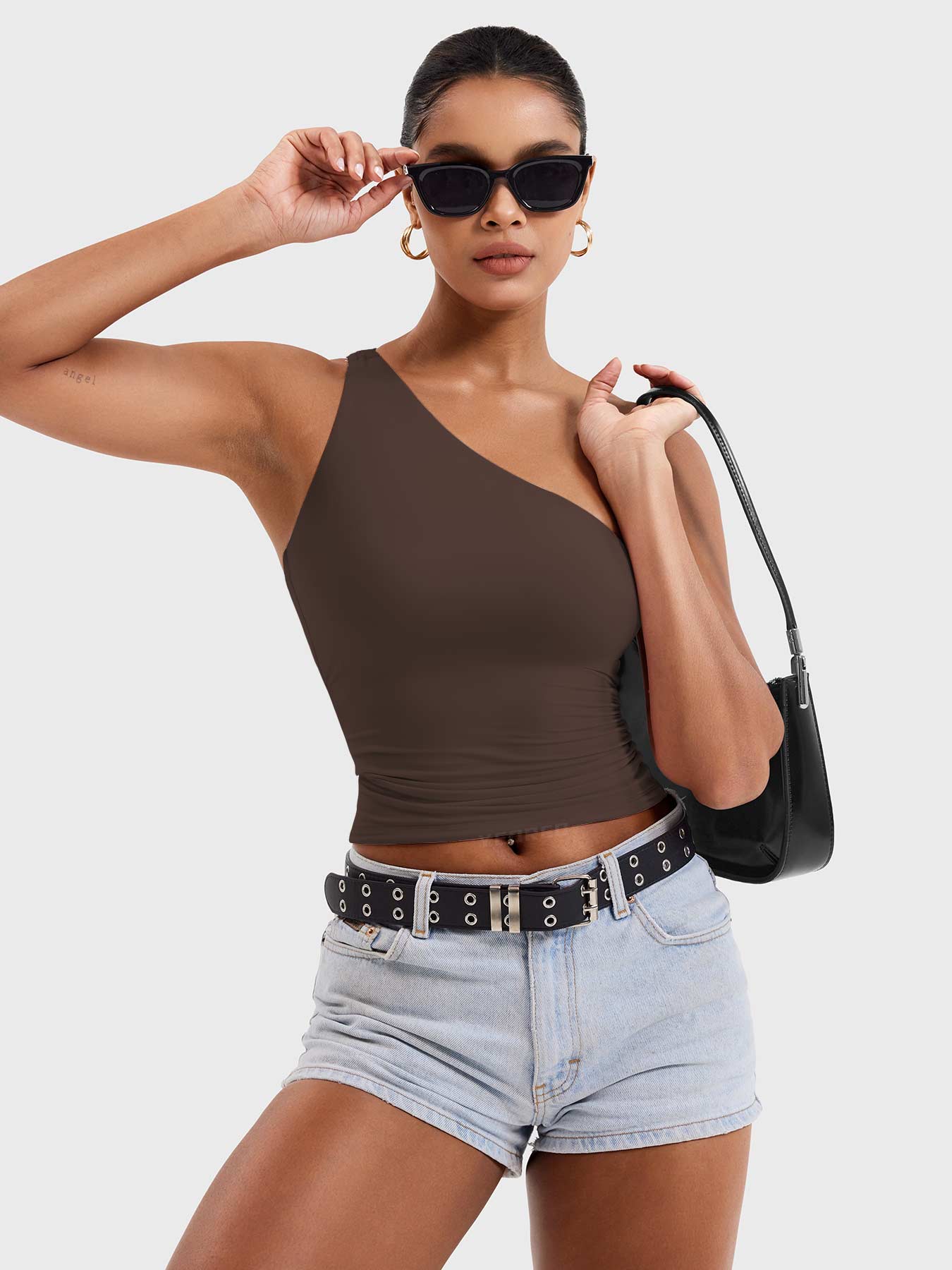 Vorti Fanciy One Shoulder Tank Top