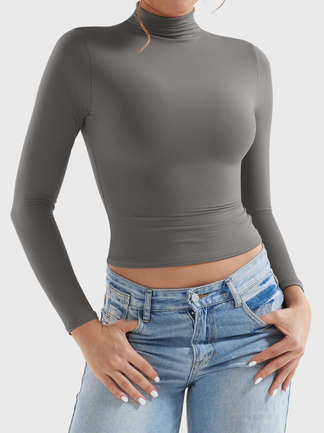 Vorti Sariah Turtleneck Long-Sleeve Shirts