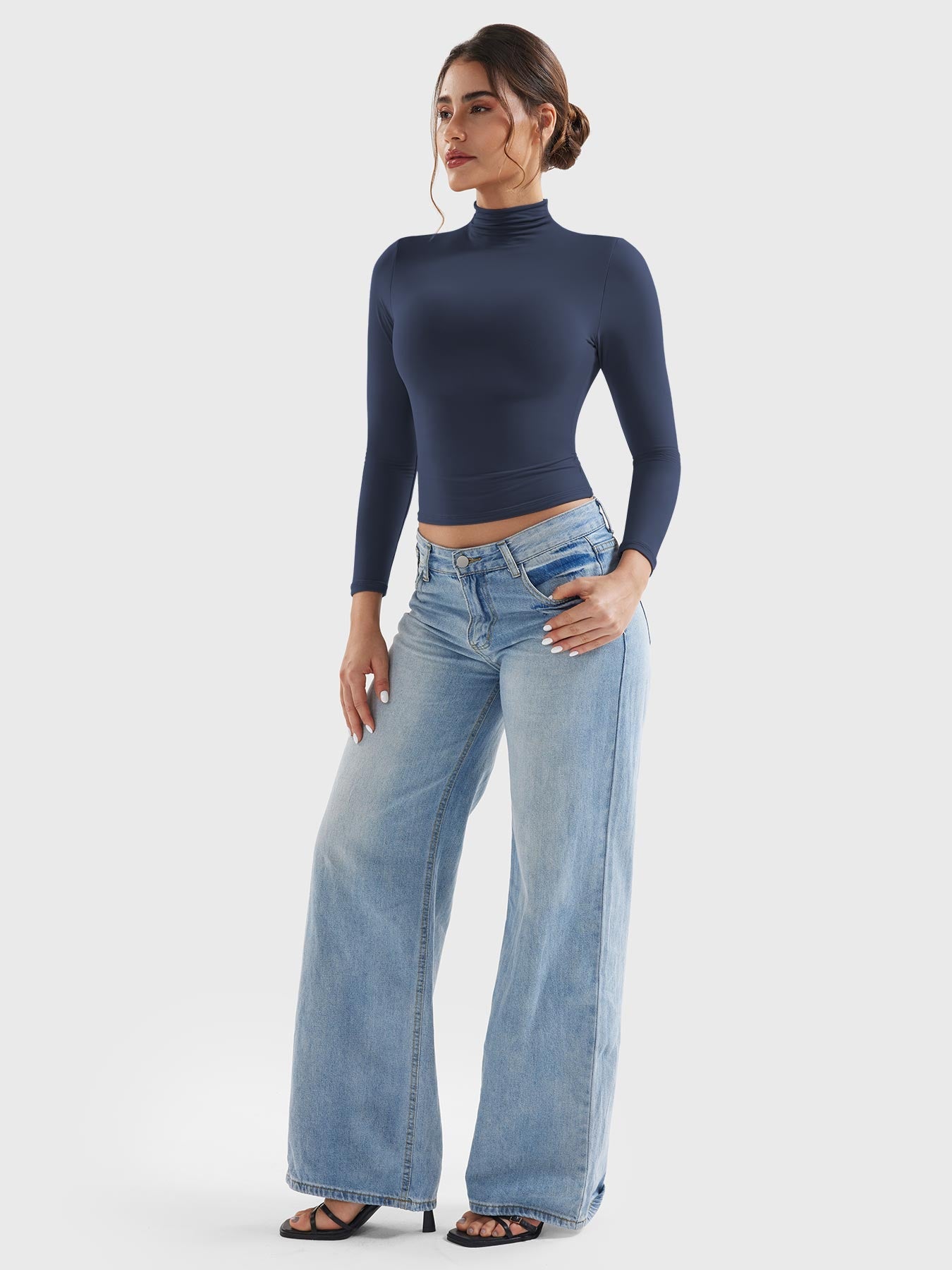 Vorti Sariah Turtleneck Long-Sleeve Shirts