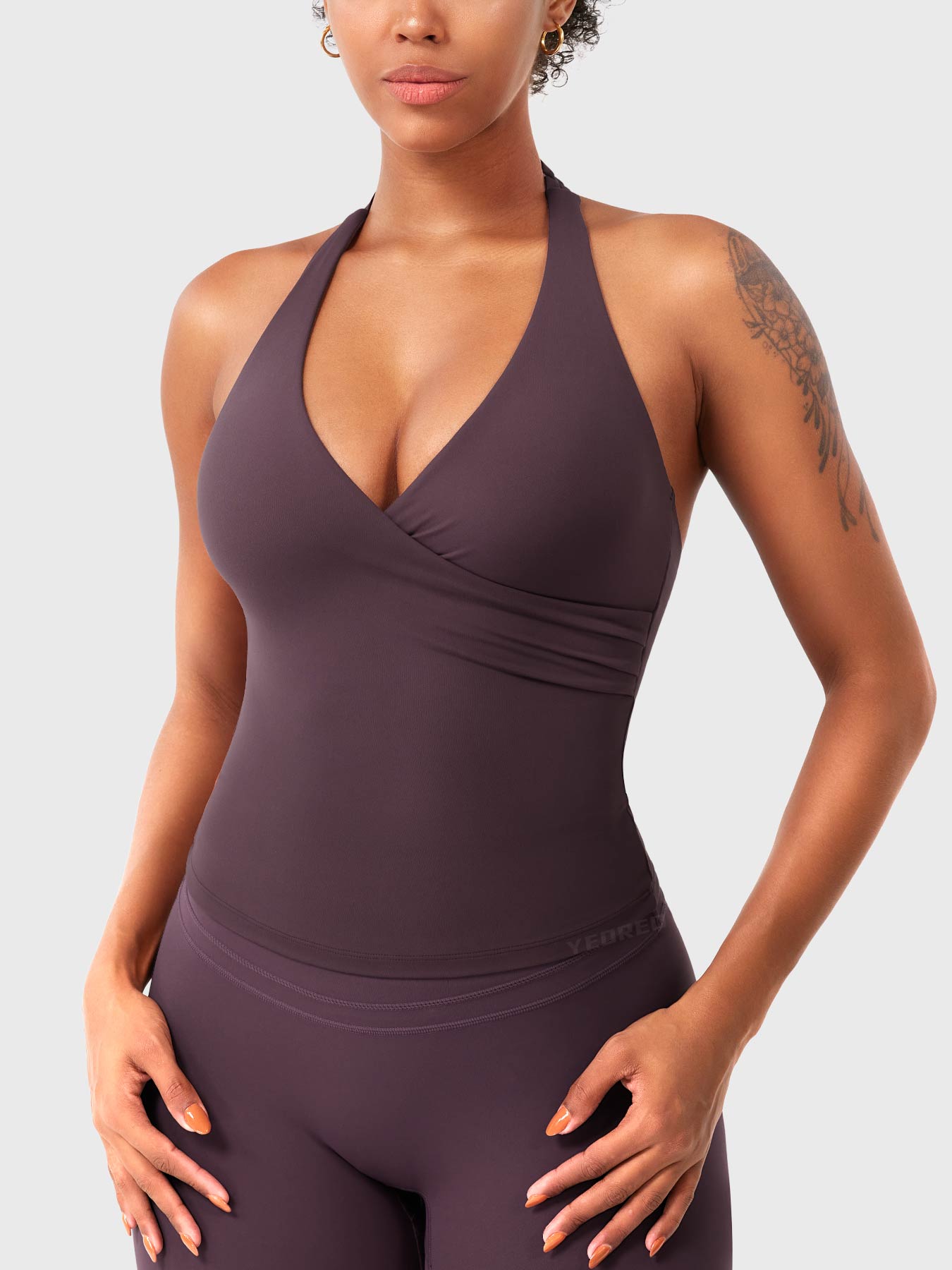Vorti Elevine V Neck Halter Tank
