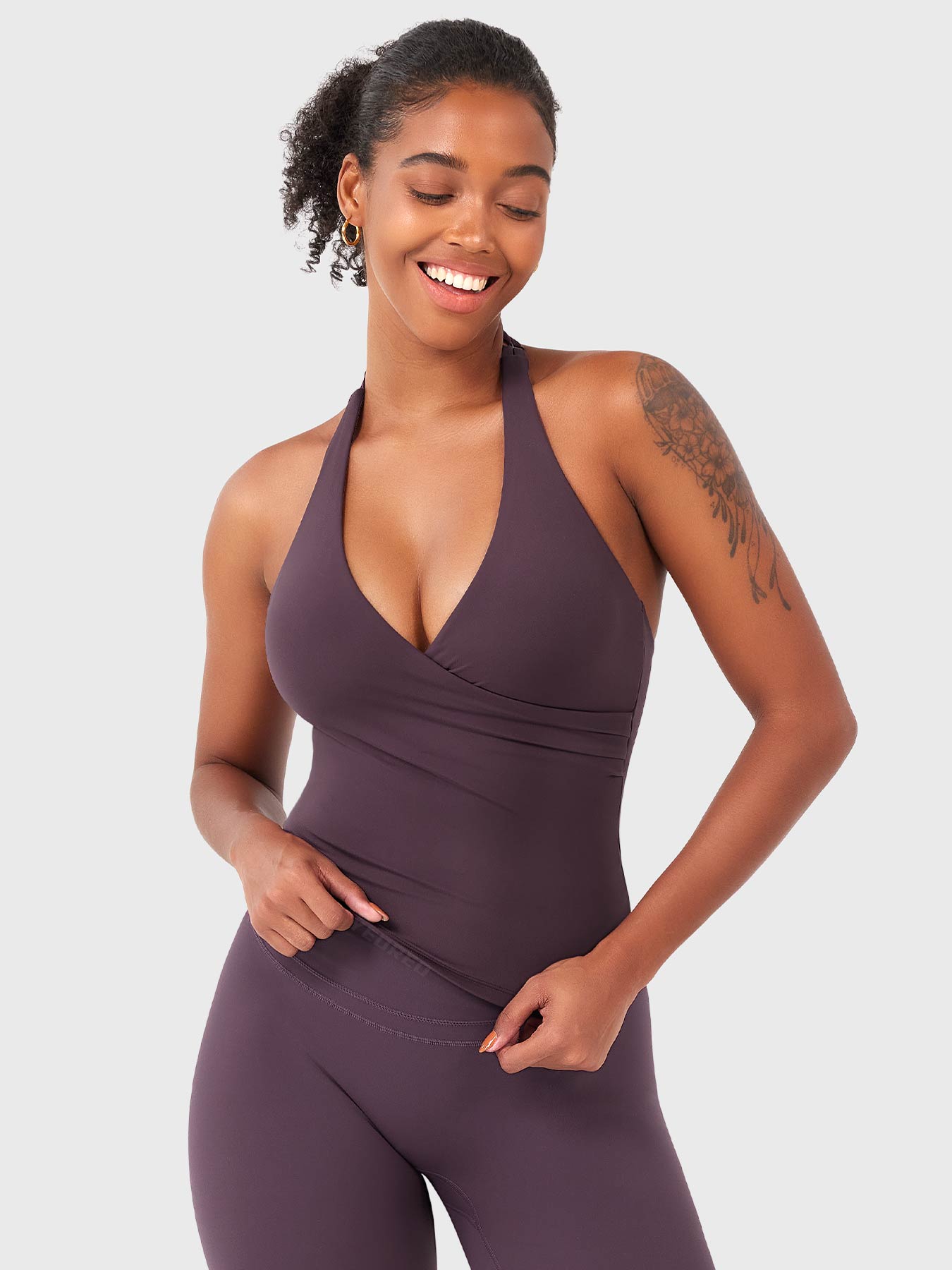 Vorti Elevine V Neck Halter Tank