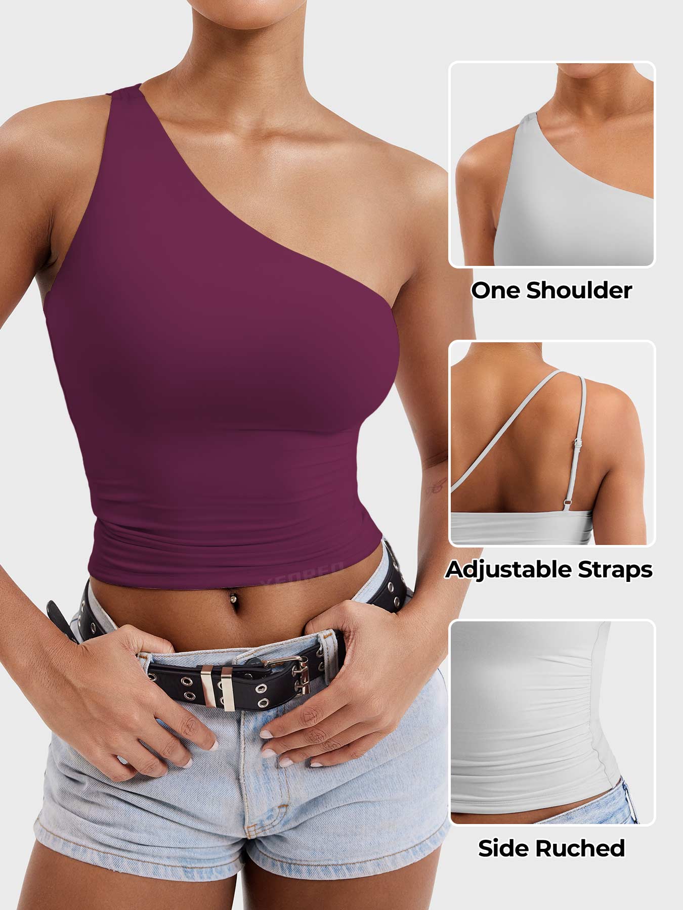 Vorti Fanciy One Shoulder Tank Top
