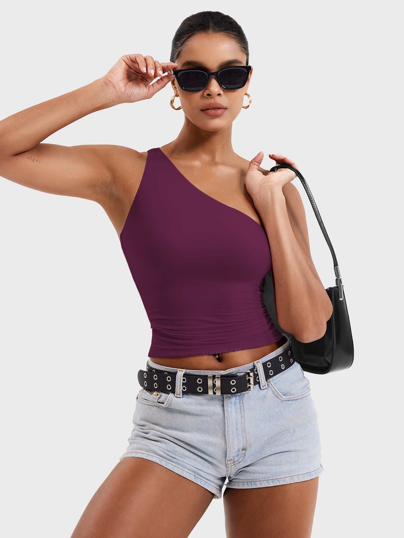Vorti Fanciy One Shoulder Tank Top