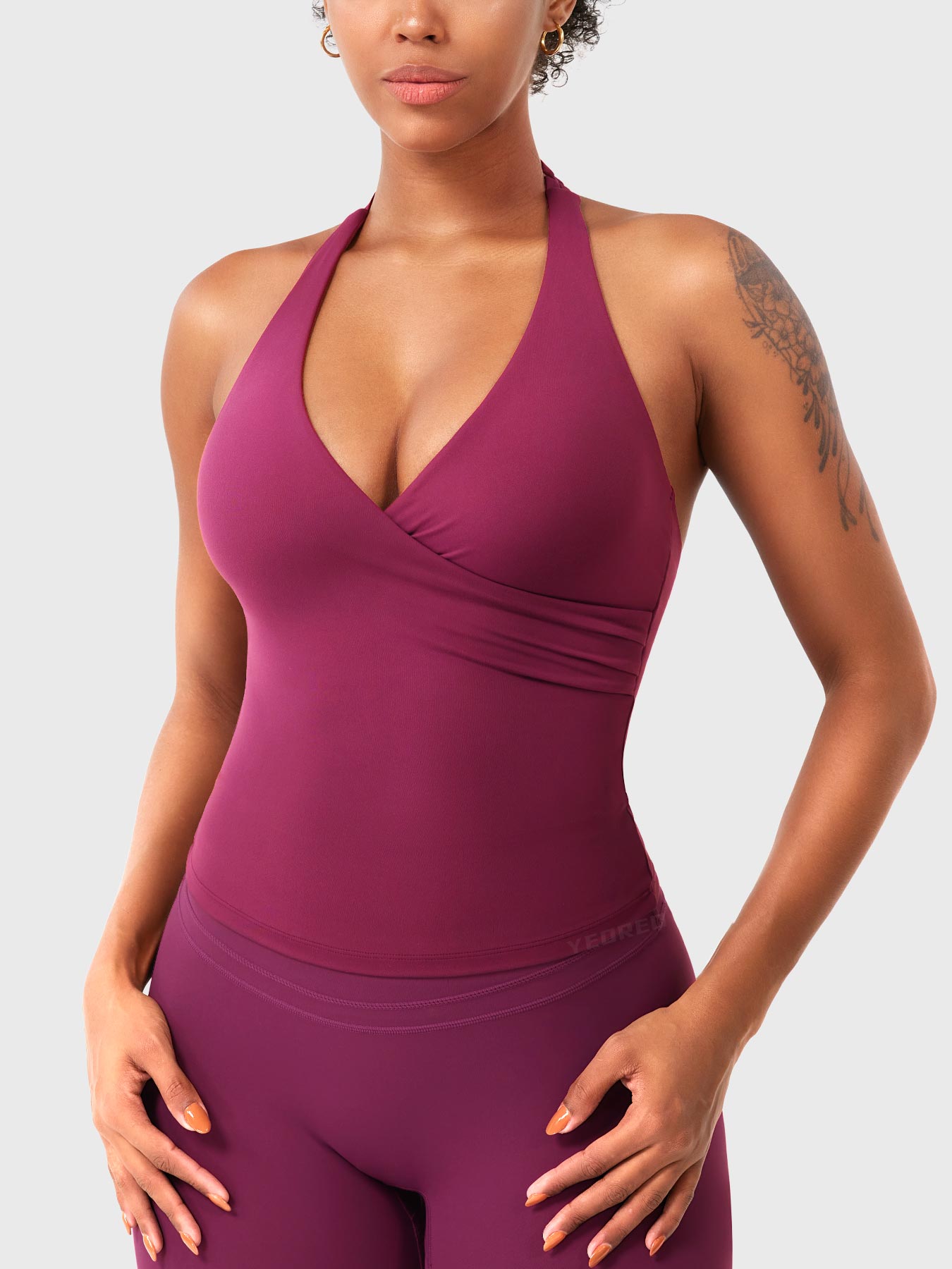 Vorti Elevine V Neck Halter Tank