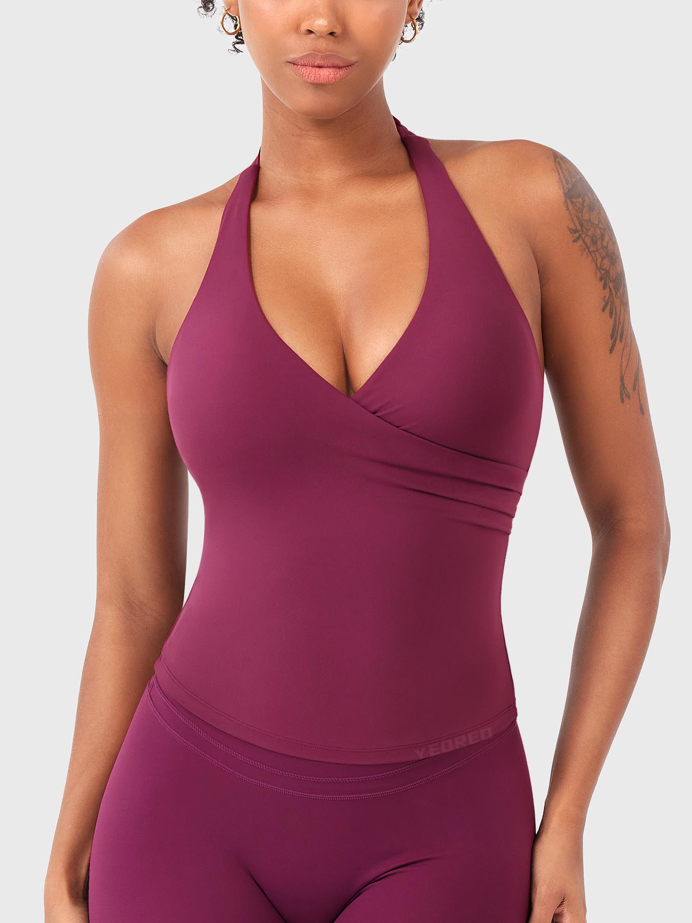 Vorti Elevine V Neck Halter Tank