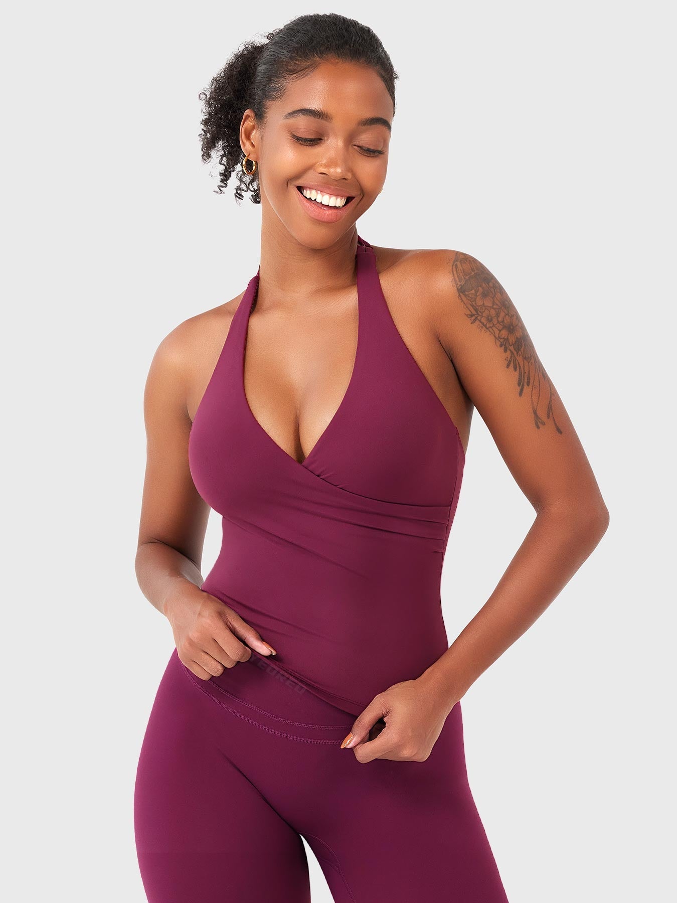 Vorti Elevine V Neck Halter Tank