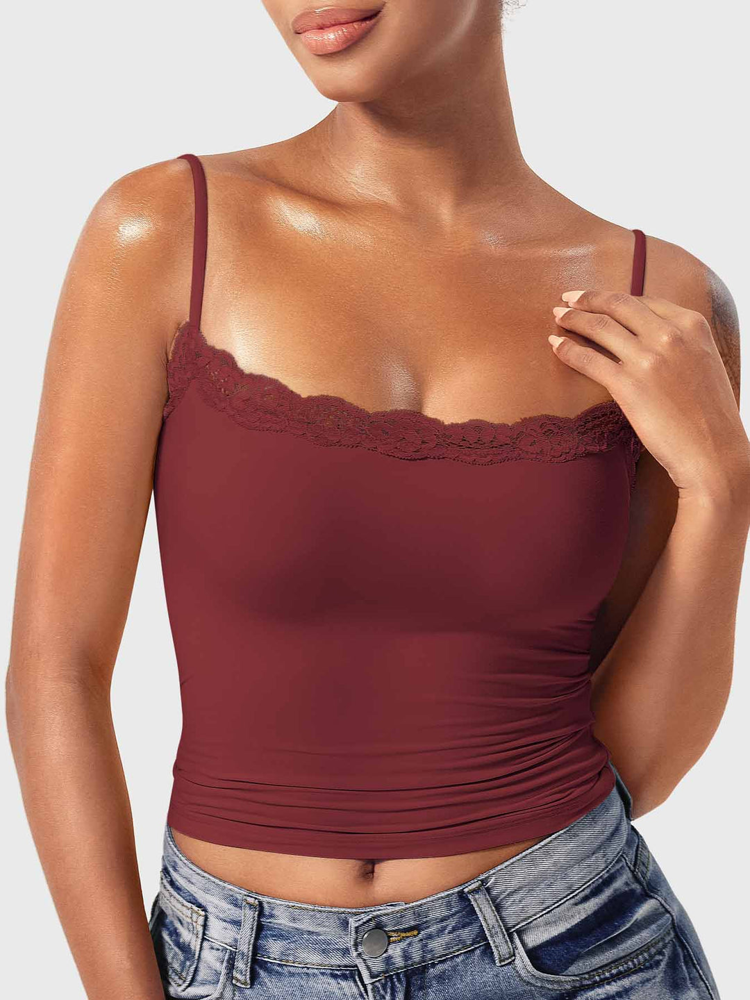 Vorti Annabely Square Neck Lace Tank