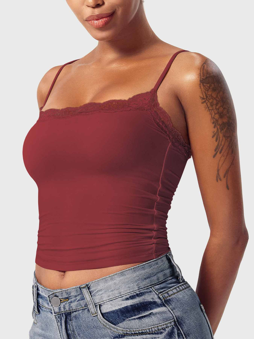 Vorti Annabely Square Neck Lace Tank