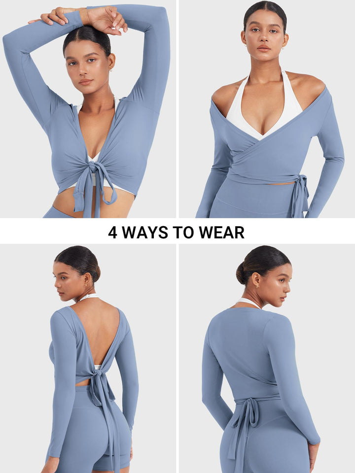 Vorti Michelie Long Sleeve Ballet Wrap Top
