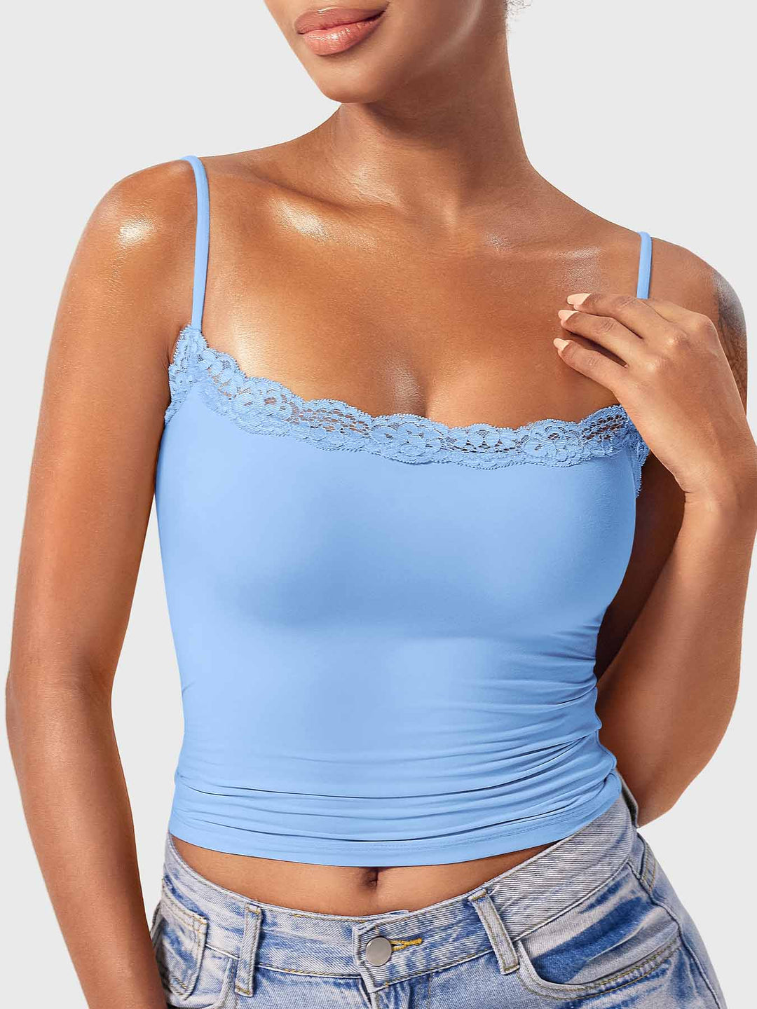 Vorti Annabely Square Neck Lace Tank