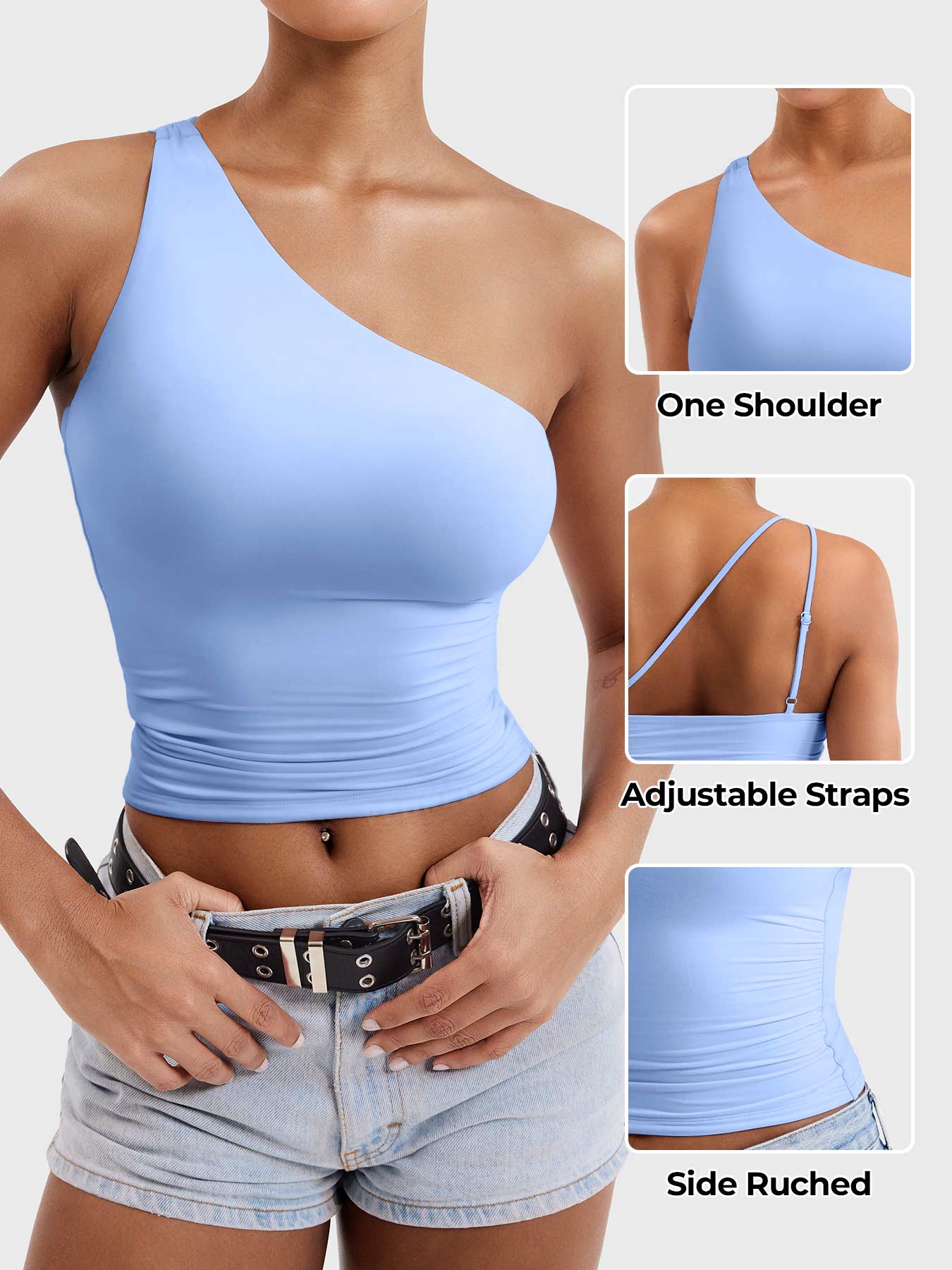 Vorti Fanciy One Shoulder Tank Top