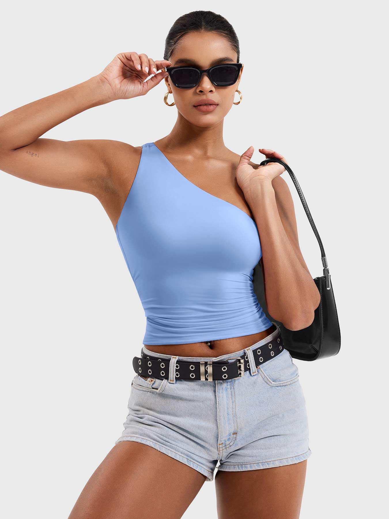 Vorti Fanciy One Shoulder Tank Top