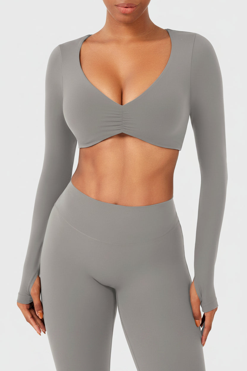 Vorti Agantha Ruched Long Sleeve Top