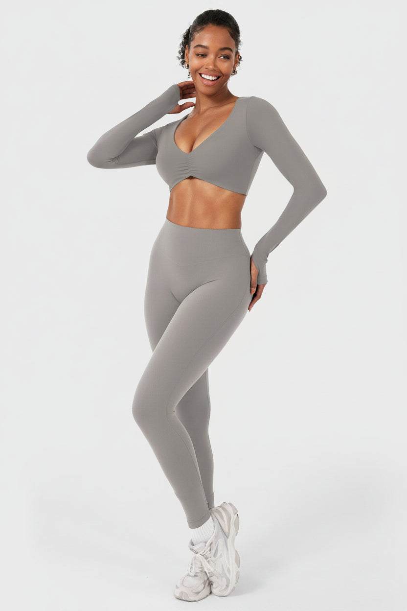 Vorti Agantha Ruched Long Sleeve Top