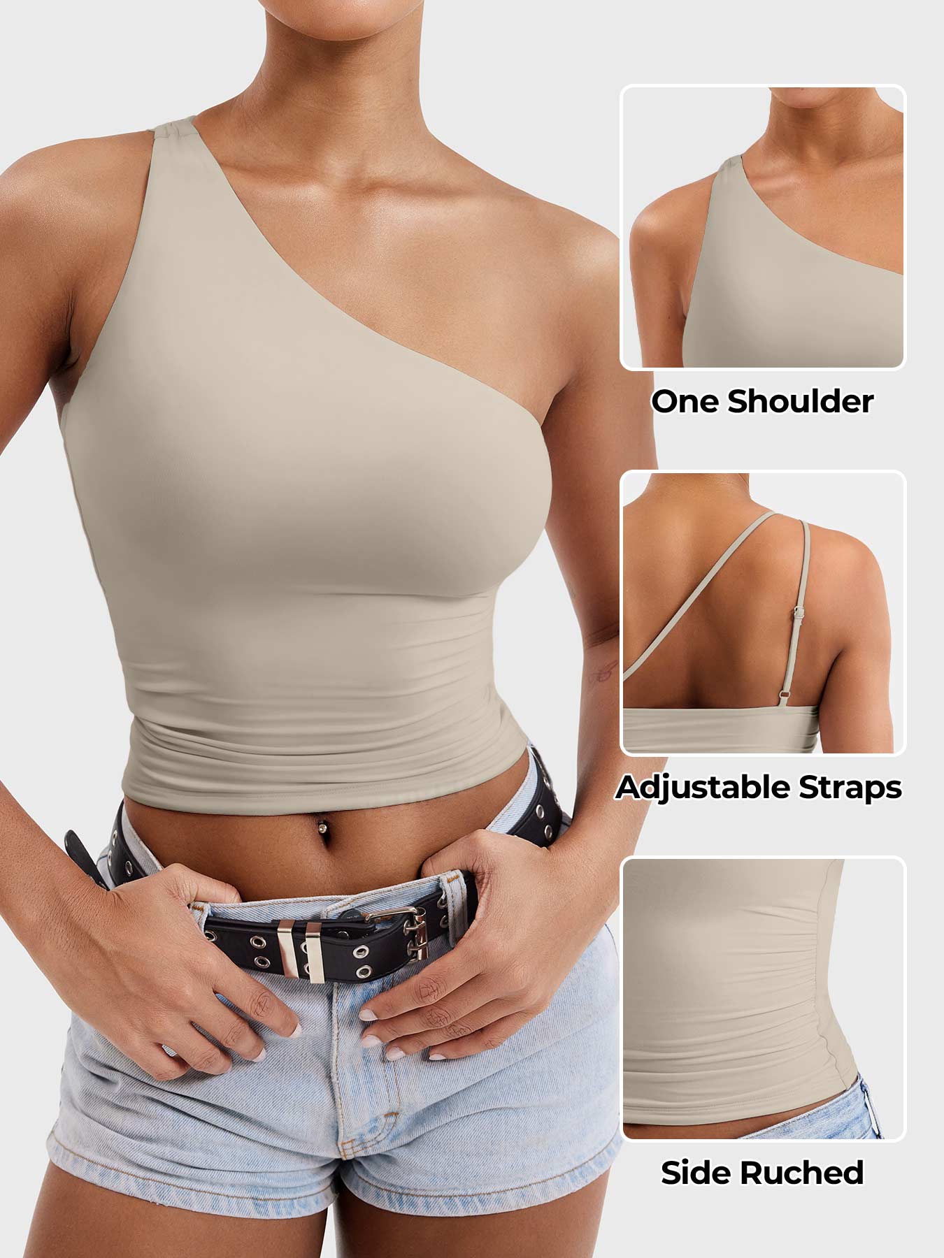 Vorti Fanciy One Shoulder Tank Top