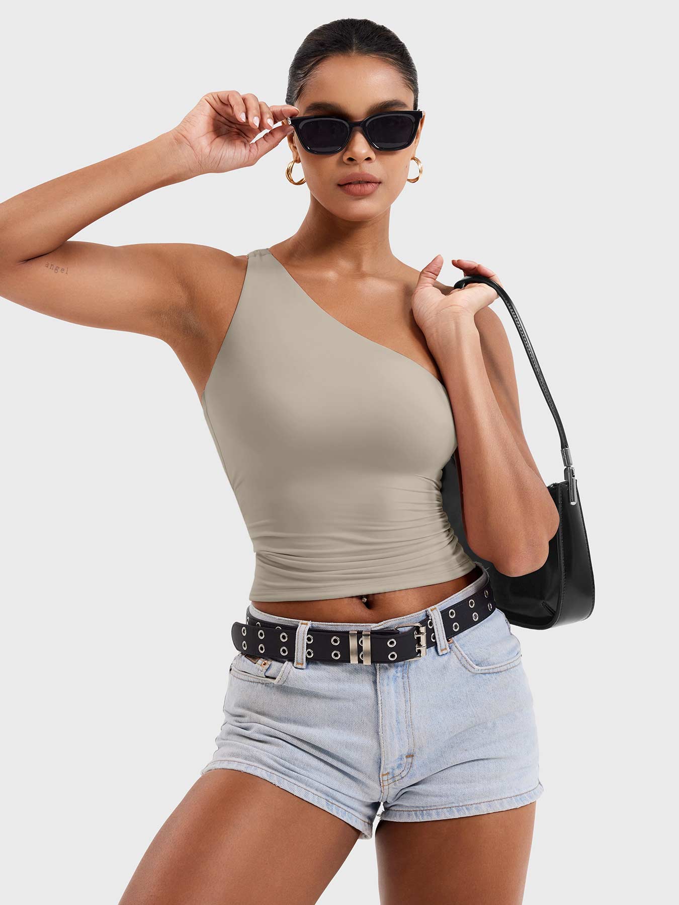 Vorti Fanciy One Shoulder Tank Top
