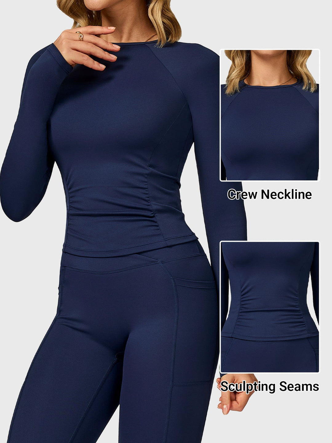 Vorti Lesley Sculpted Long Sleeves Top
