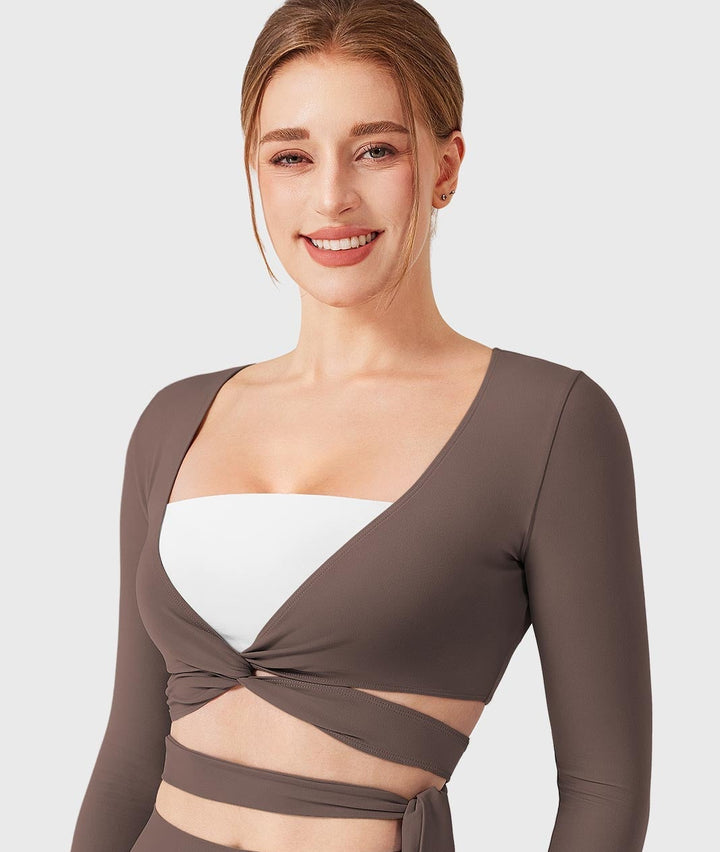 Vorti Dagney Long Sleeve Ballet Wrap Top