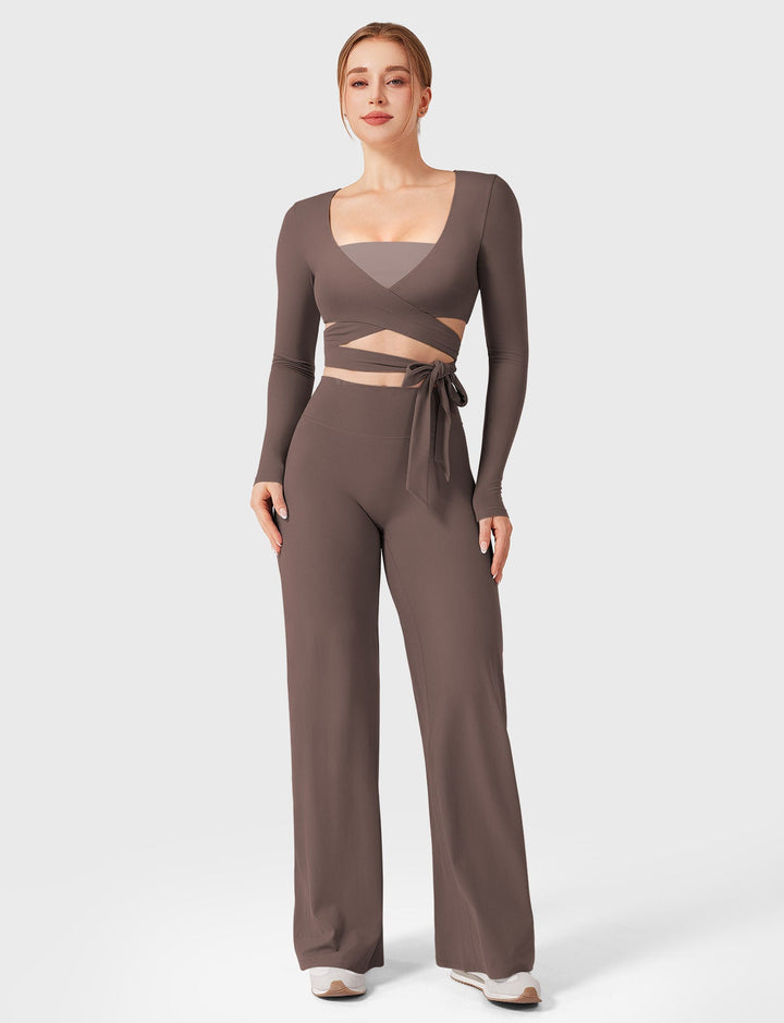 Vorti Dagney Long Sleeve Ballet Wrap Top