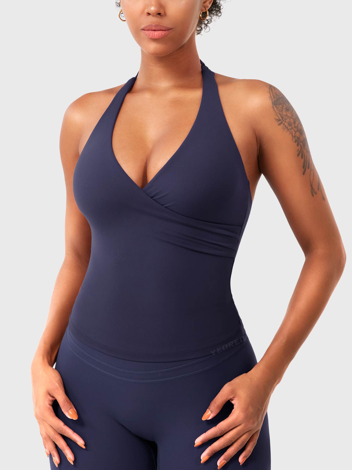 Vorti Elevine V Neck Halter Tank