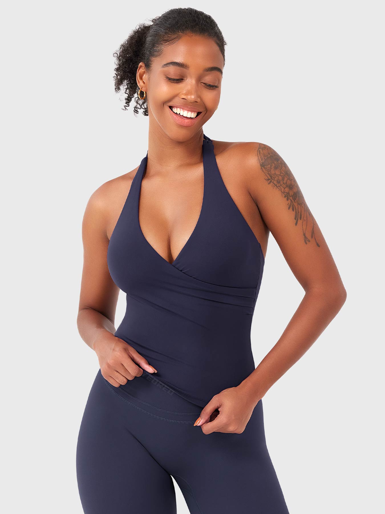 Vorti Elevine V Neck Halter Tank