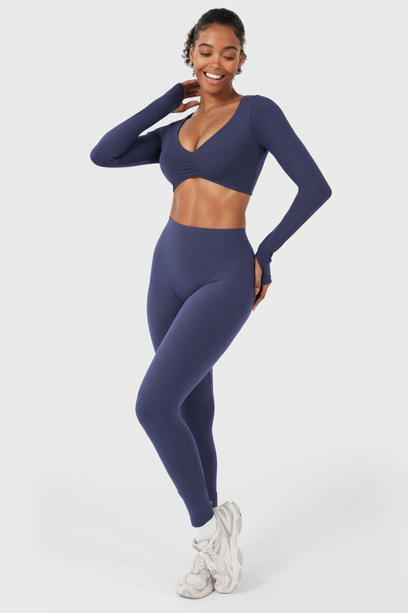 Vorti Agantha Ruched Long Sleeve Top