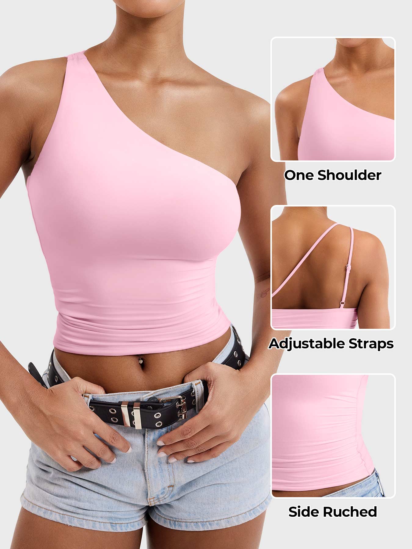 Vorti Fanciy One Shoulder Tank Top