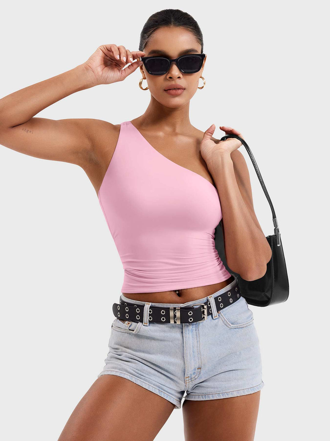 Vorti Fanciy One Shoulder Tank Top
