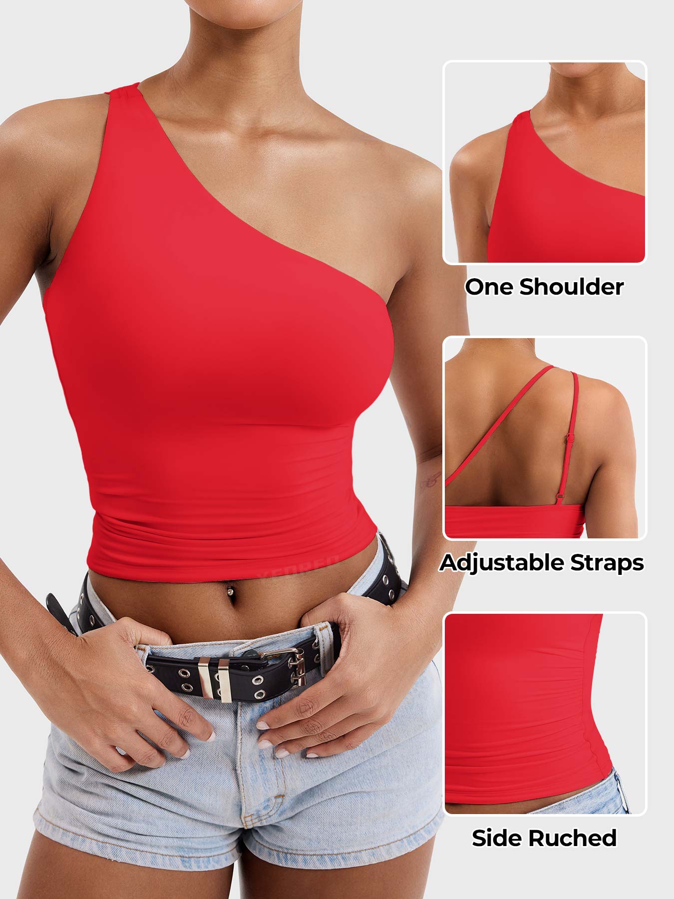 Vorti Fanciy One Shoulder Tank Top