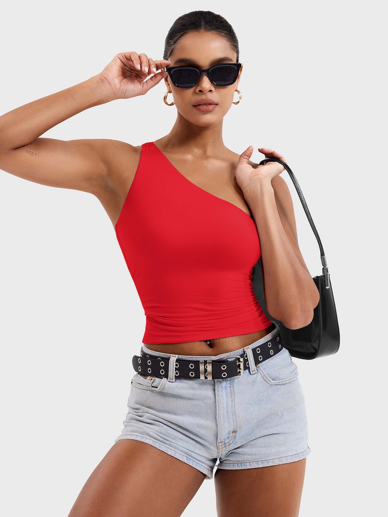 Vorti Fanciy One Shoulder Tank Top
