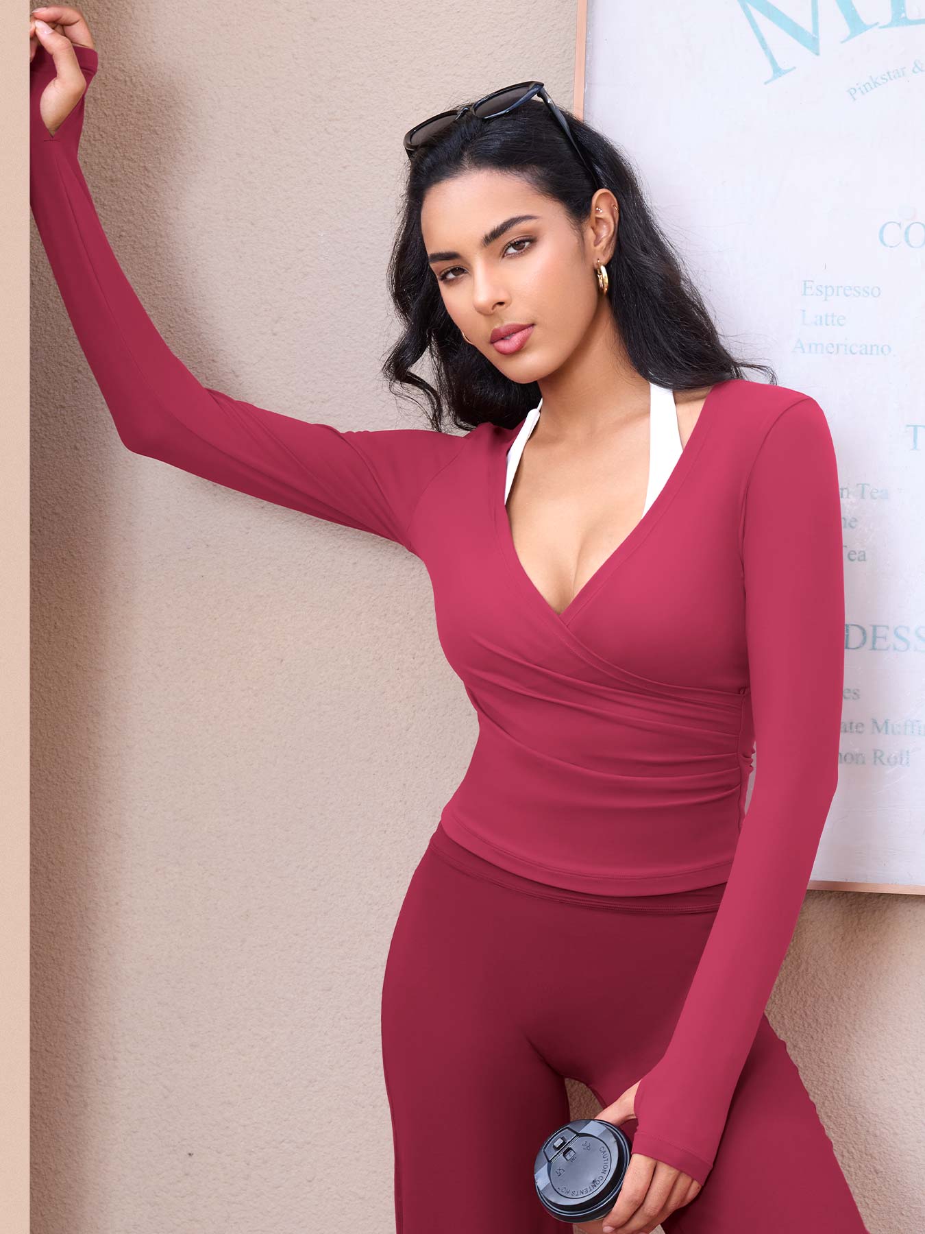 Vorti Minniy V Neck Long Sleeve Top