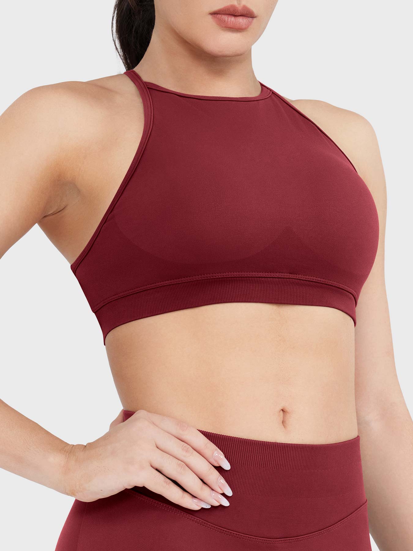 Vorti Acuffny High Neck Backless Sports Bra