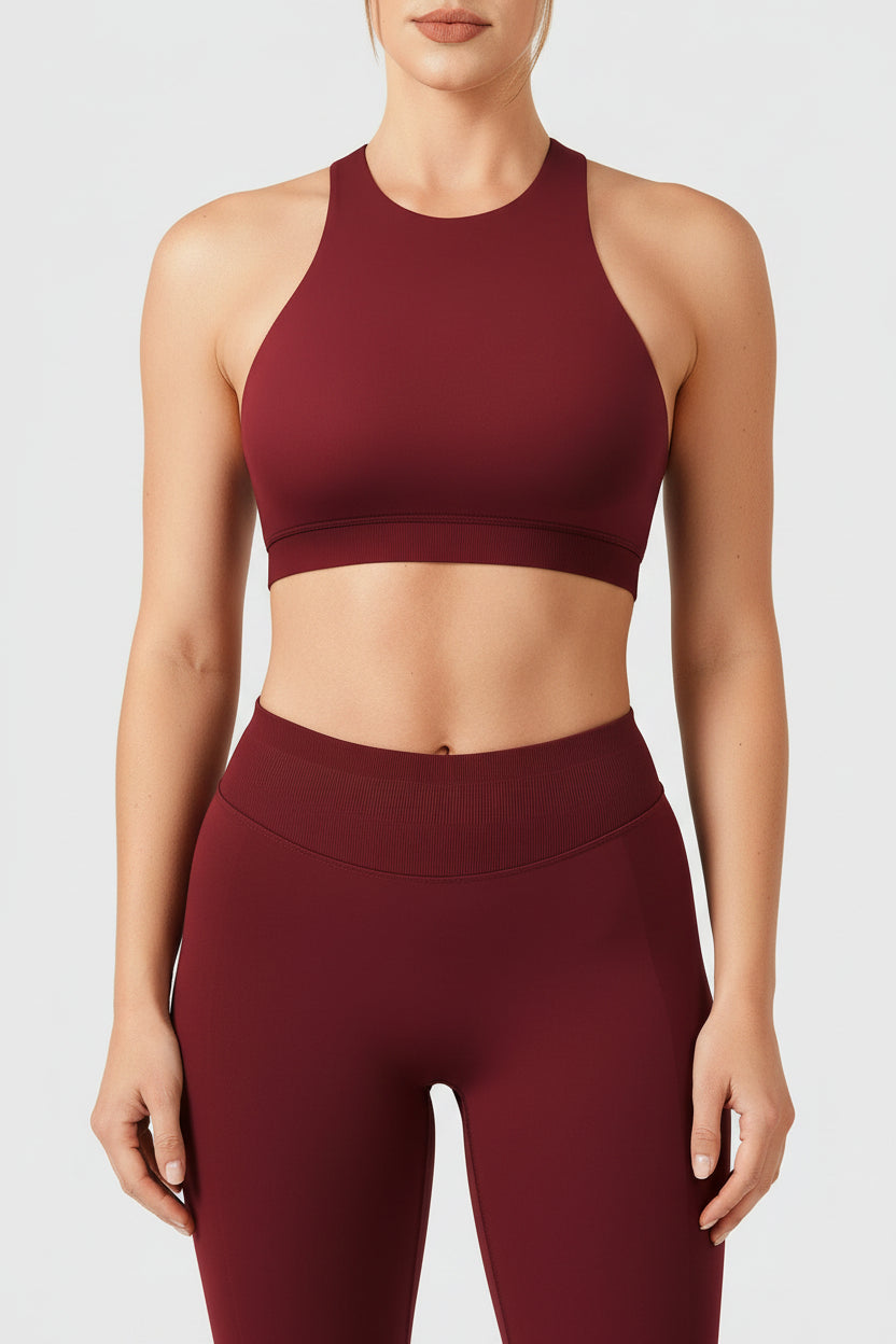 Dafnien Seamless Racerback Sports Bra Scarllet Red