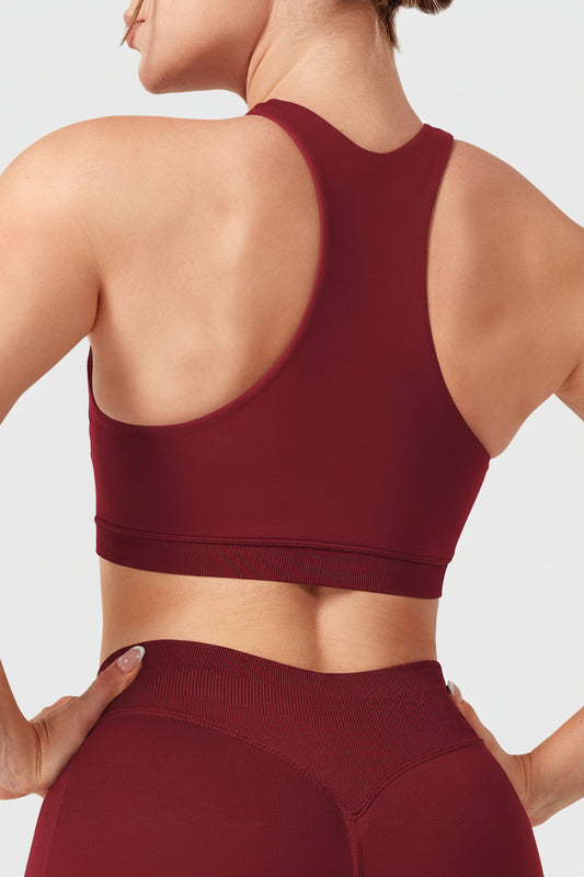 Dafnien Seamless Racerback Sports Bra Scarllet Red