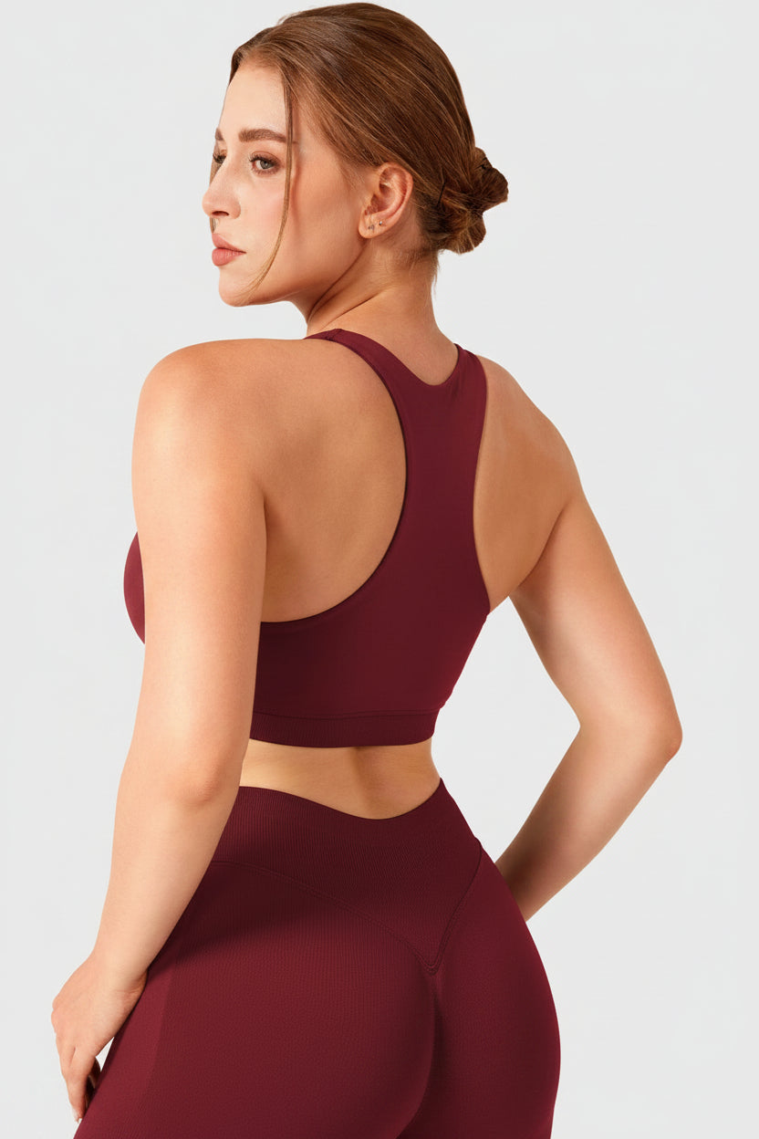Vorti Seamless Racerback Sports Bra Scarllet Red