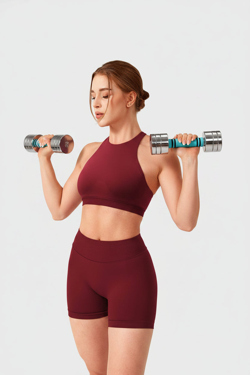 Dafnien Seamless Racerback Sports Bra Scarllet Red