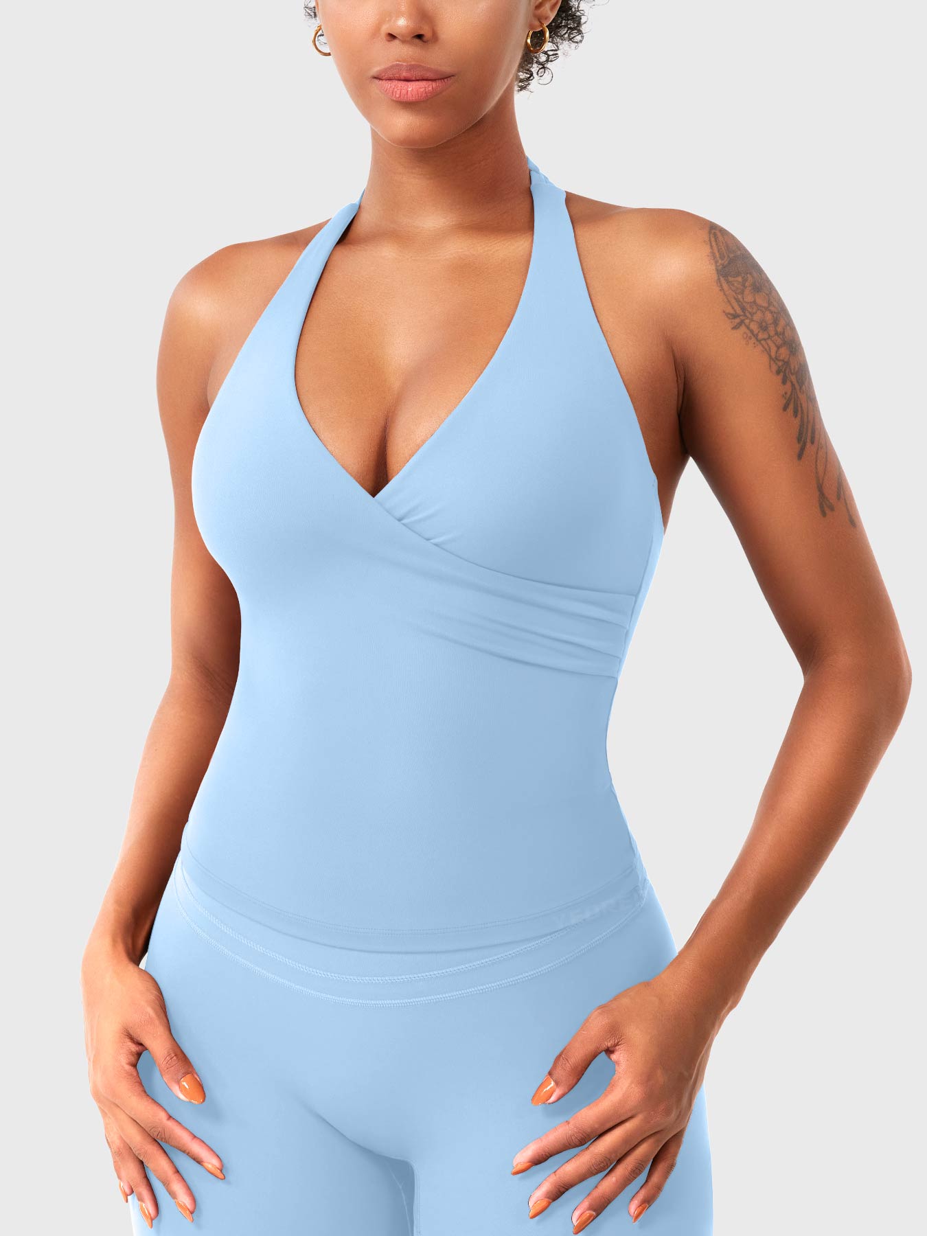 Vorti Elevine V Neck Halter Tank