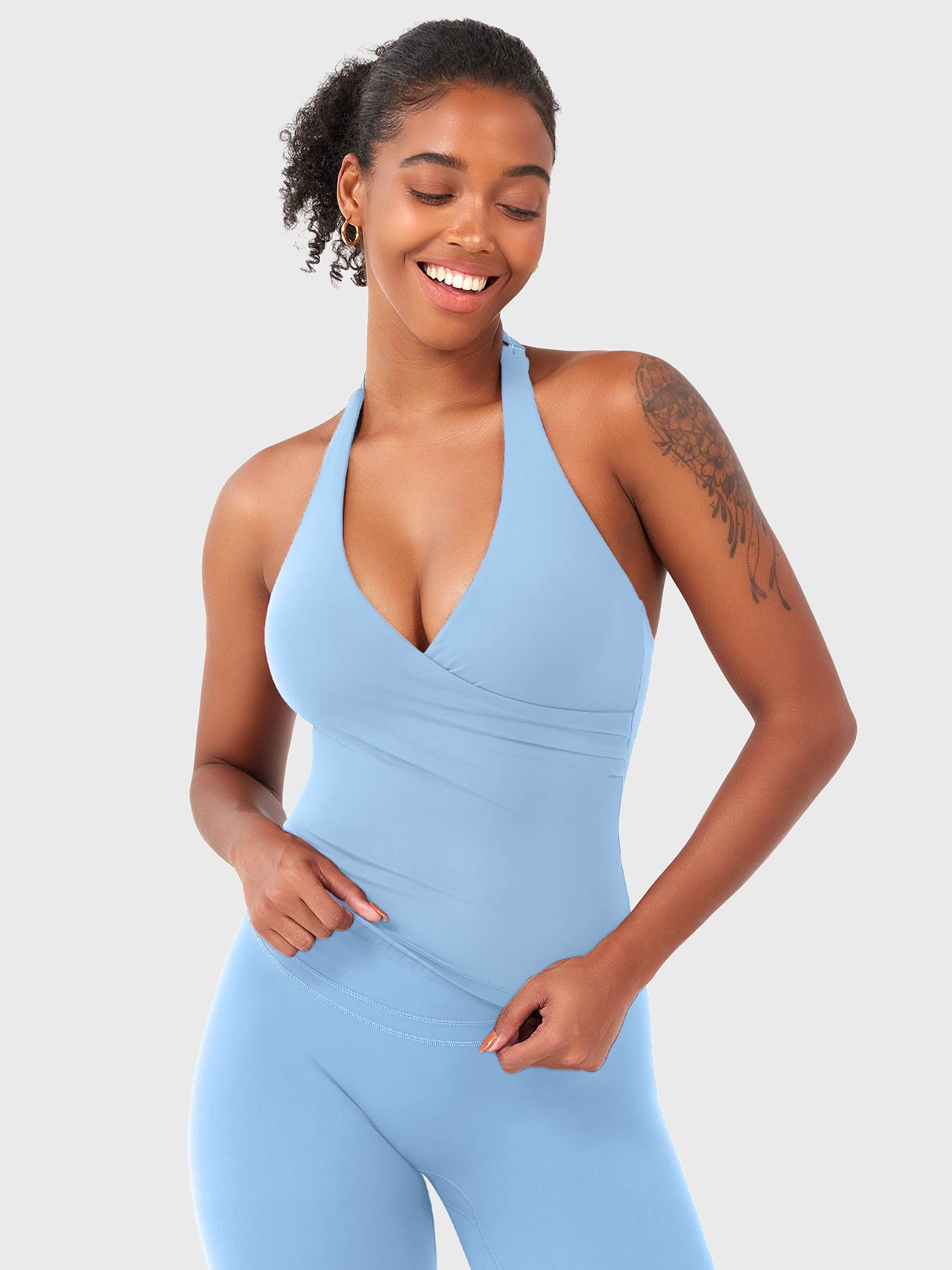Vorti Elevine V Neck Halter Tank