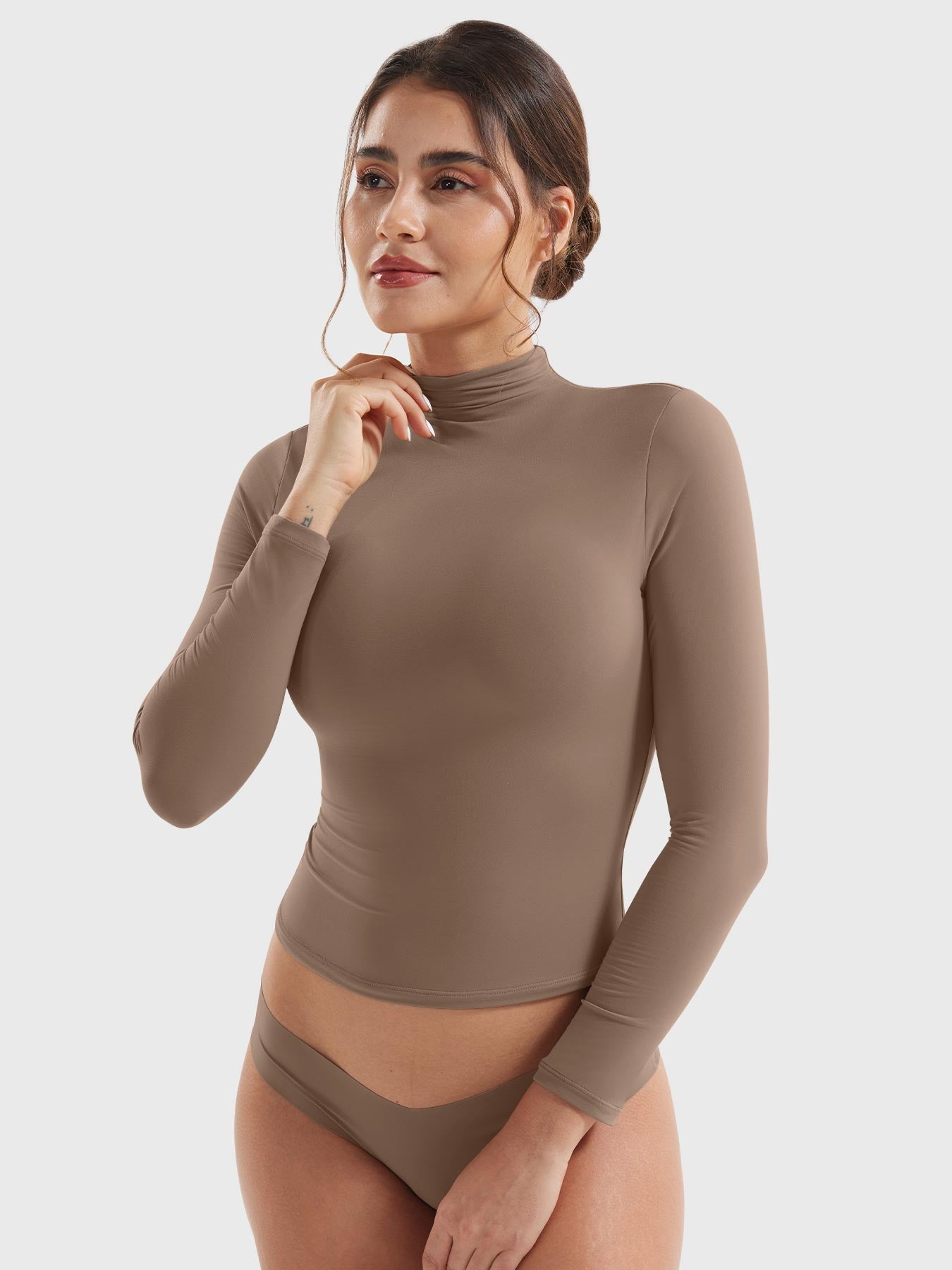 Vorti Sariah Turtleneck Long-Sleeve Shirts