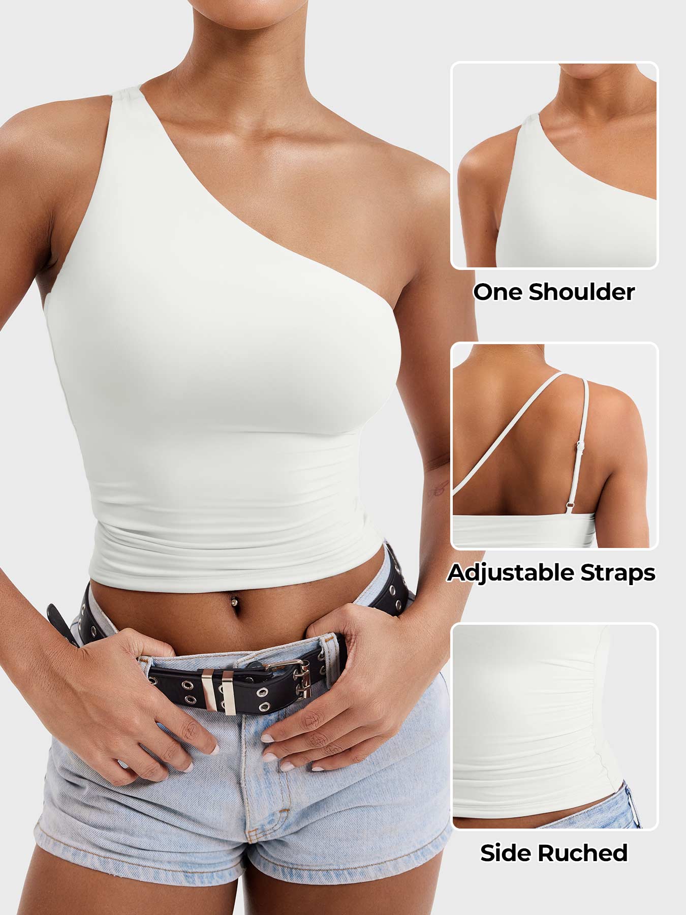 Vorti Fanciy One Shoulder Tank Top