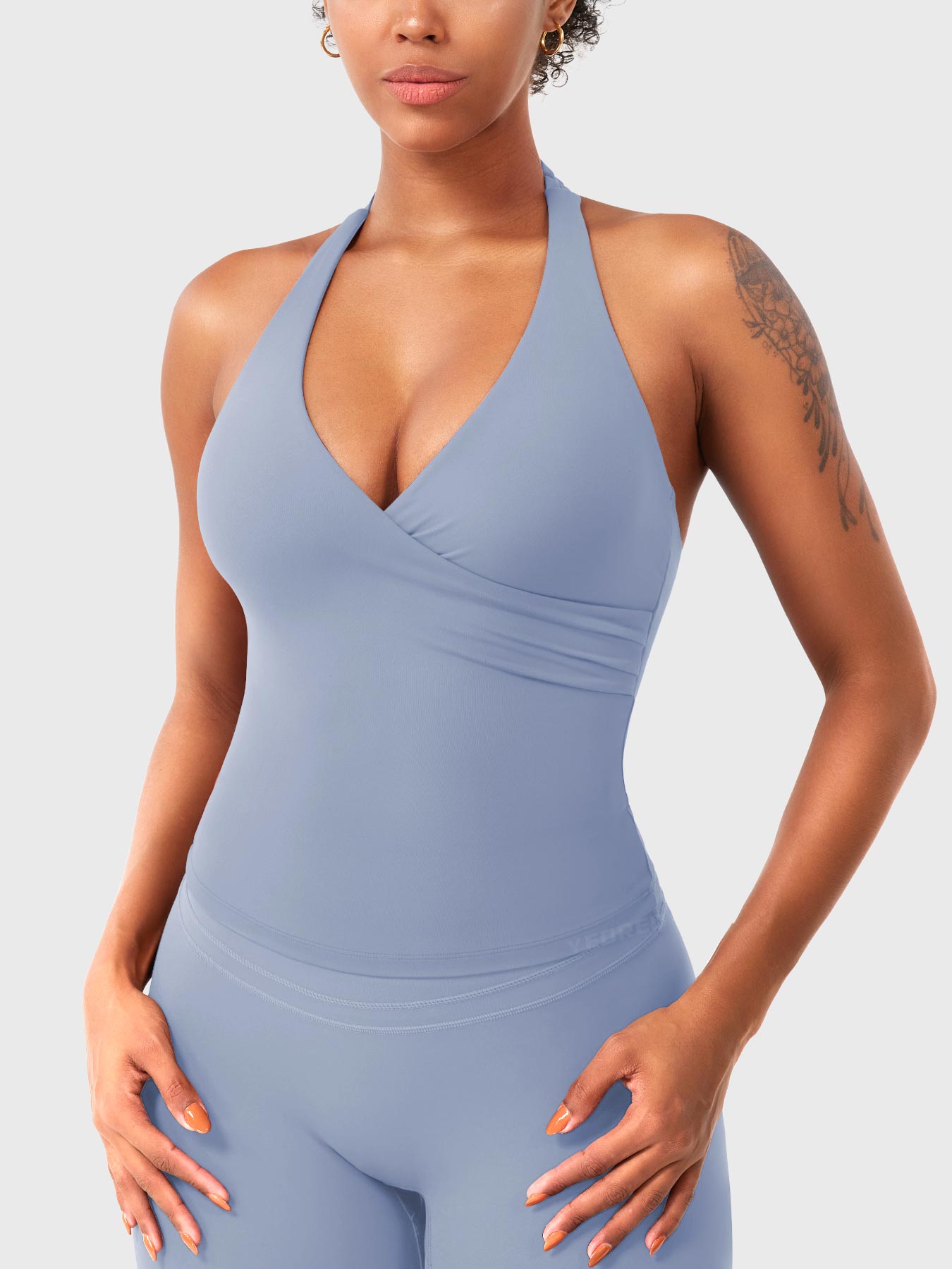 Vorti Elevine V Neck Halter Tank