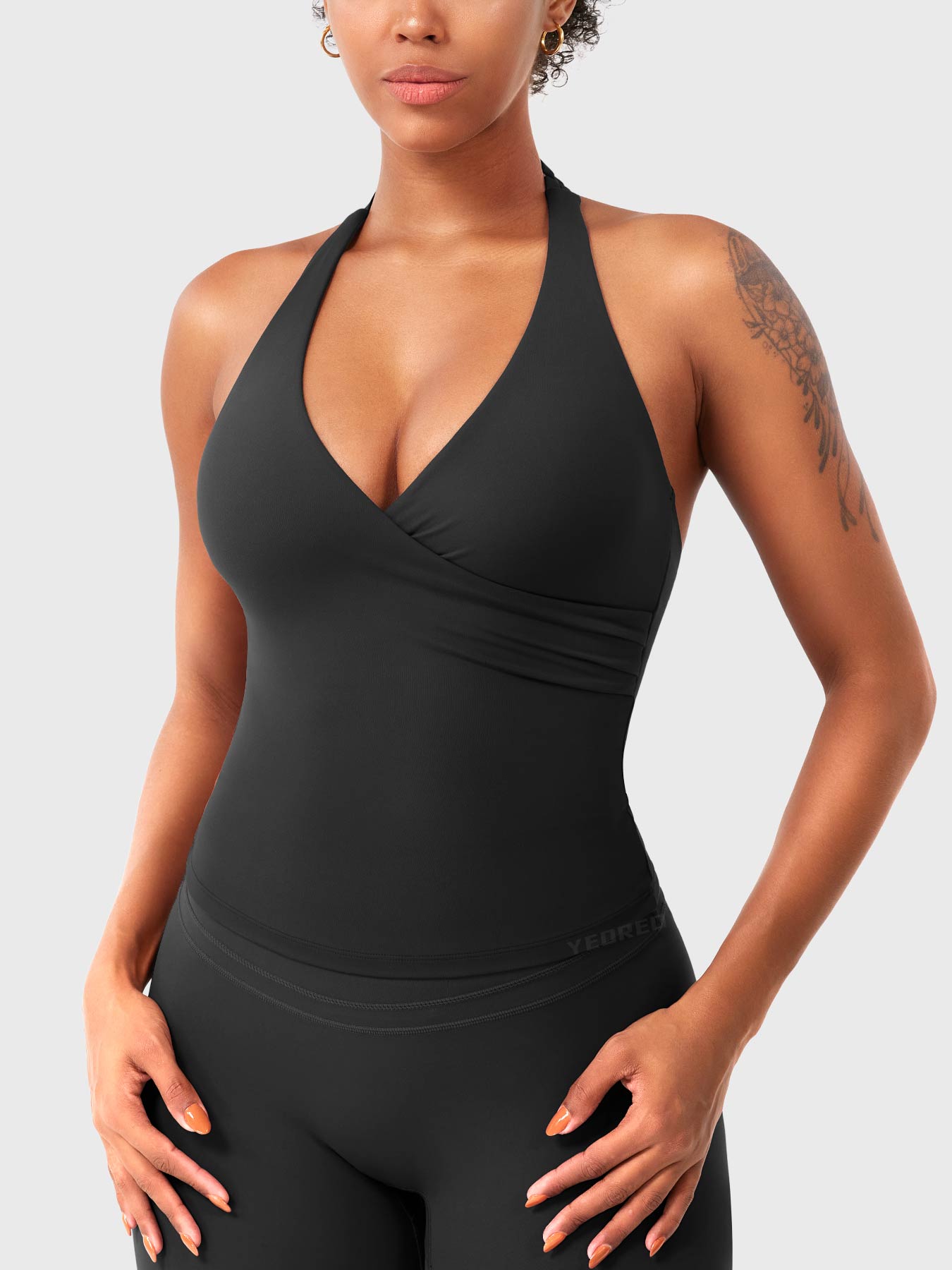 Vorti Elevine V Neck Halter Tank